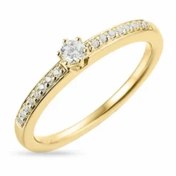 Diamant guld ring i 14 karat guld 0,09 ct 0,076 ct