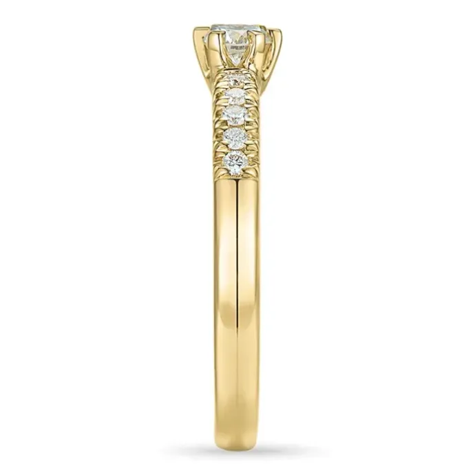 Diamant guldring i 14 karat guld 0,18 ct 0,12 ct