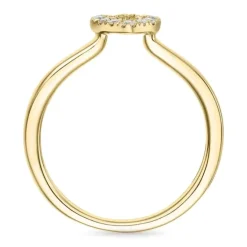 Diamant hjertering i 14 karat guld 0,102 ct