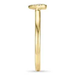 Diamant hjertering i 14 karat guld 0,102 ct