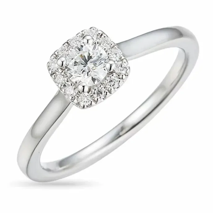 Diamant hvidgulds ring i 14 karat hvidguld 0,2 ct 0,072 ct