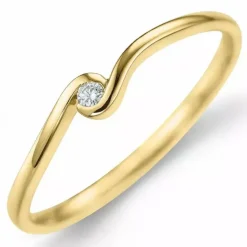 Diamant ring i 9 karat guld 0,02 ct
