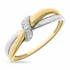 Diamant ring i 14 karat guld.- og hvidguld 0,03 ct