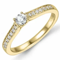 Diamant ring i 14 karat guld 0,15 ct 0,11 ct