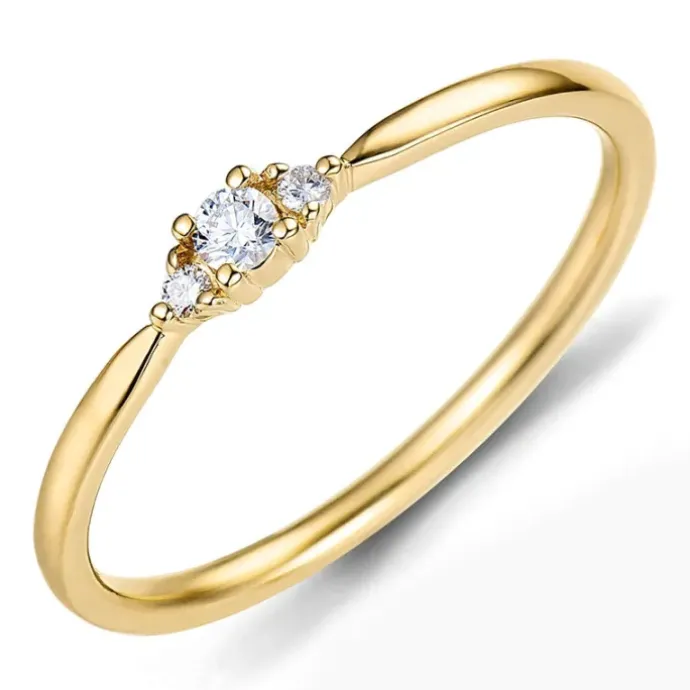Diamant ring i 9 karat guld 0,07 ct