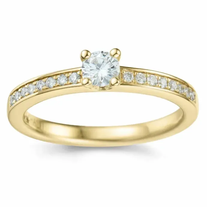 Diamant ring i 14 karat guld 0,20 ct 0,136 ct