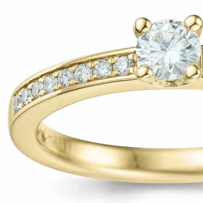 Diamant ring i 14 karat guld 0,20 ct 0,136 ct