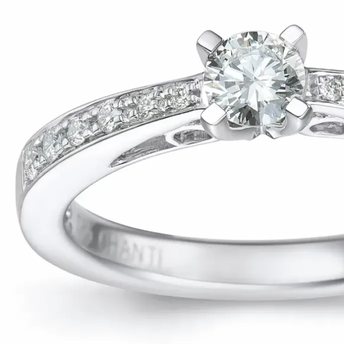 Diamant ring i 14 karat hvidguld 0,26 ct 0,12 ct