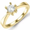 Diamant solitairering i 14 karat guld 0,40 ct