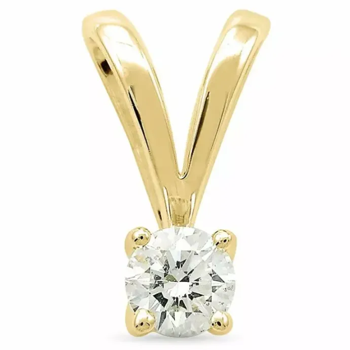 Diamant solitairevedhæng i 14 karat guld 0,20 ct