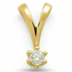 Diamant solitairevedhæng i 14 karat guld 0,10 ct