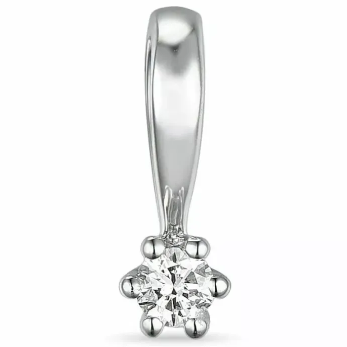 Diamant solitairevedhæng i 14 karat hvidguld 0,05 ct