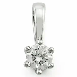 Diamant solitairevedhæng i 14 karat hvidguld 0,20 ct