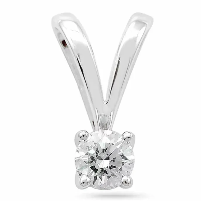 Diamant solitairevedhæng i 14 karat hvidguld 0,20 ct