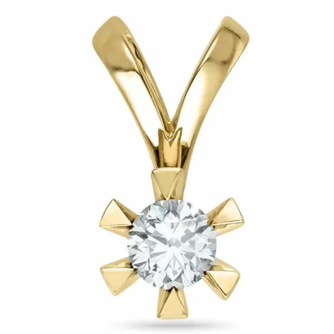Diamant solitairevedhæng i 14 karat guld 0,50 ct
