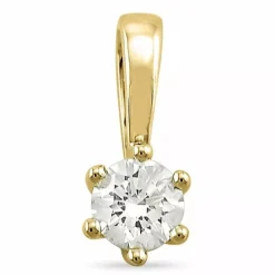 Diamant solitairevedhæng i 14 karat guld 0,20 ct