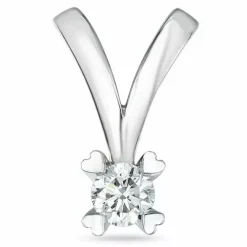 Diamant solitairevedhæng i 14 karat hvidguld 0,20 ct