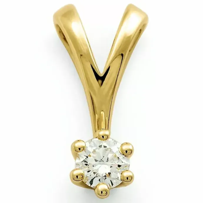 Diamant solitairevedhæng i 14 karat guld 0,20 ct