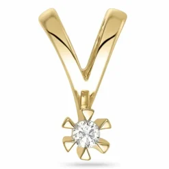 Diamant solitairevedhæng i 14 karat guld 0,05 ct