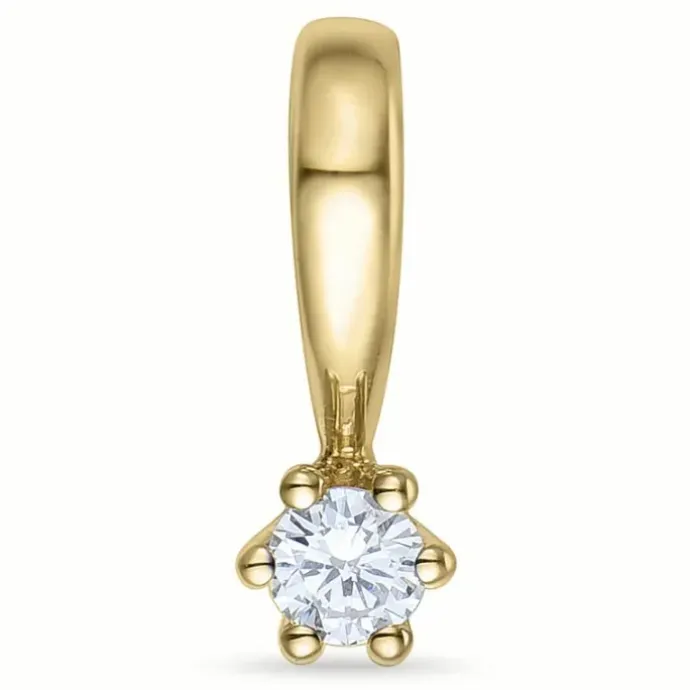 Diamant solitairevedhæng i 14 karat guld 0,05 ct