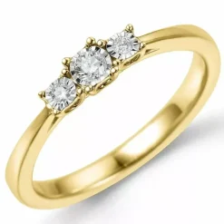 Diamantring i 14 karat guld.- og hvidguld 0,06 ct 0,03 ct