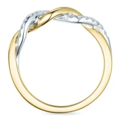 Diamantring i 14 karat guld.- og hvidguld 0,13 ct