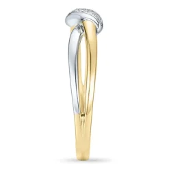 Diamantring i 14 karat guld.- og hvidguld 0,03 ct