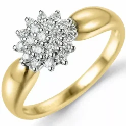 Diamantring i 14 karat guld.- og hvidguld 0,27 ct