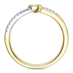 Diamantring i 9 karat guld.- og hvidguld 0,10 ct