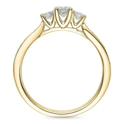 Diamantring i 14 karat guld 0,20 ct 2 x 0,065 ct 0,10 ct