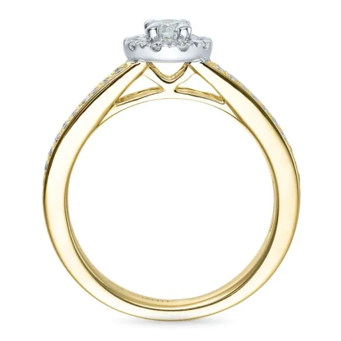 Diamantring i 14 karat guld.- og hvidguld 0,31 ct 0,20 ct ct