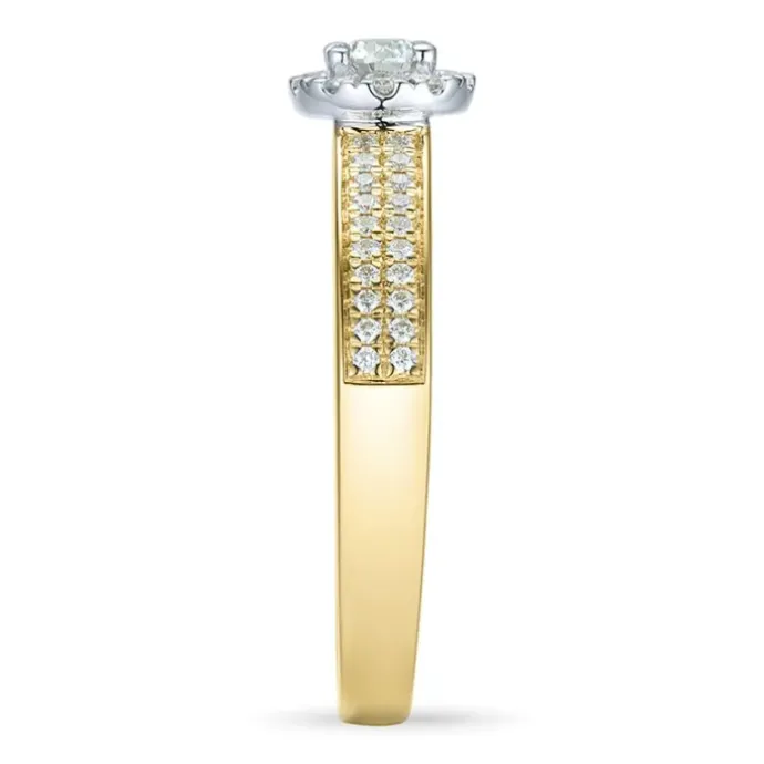 Diamantring i 14 karat guld.- og hvidguld 0,31 ct 0,20 ct ct