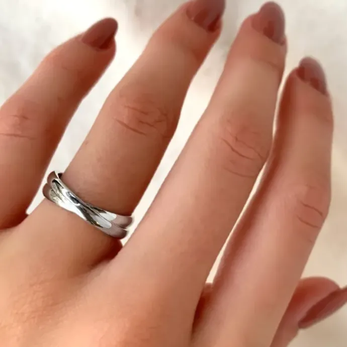 Dobbelt ring i sølv