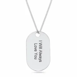 Dogtag Navnehalskæde med vedhæng i sølv
