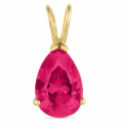 Dråbe pink vedhæng i 9 karat guld