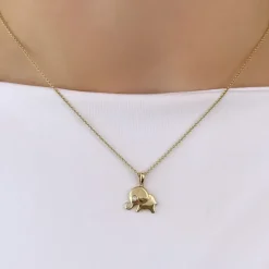 Elefant diamant vedhæng i 14 karat guld 0,02 ct