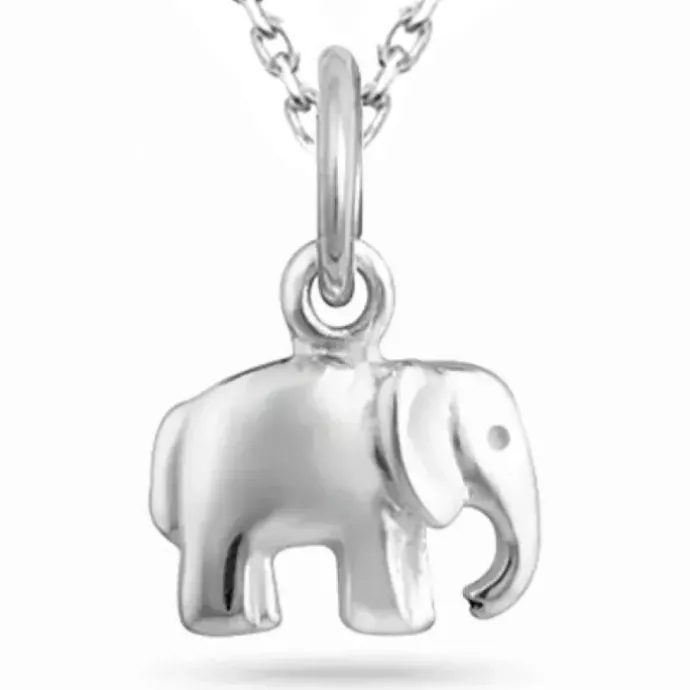 Elefant halskæde i sølv med vedhæng i sølv