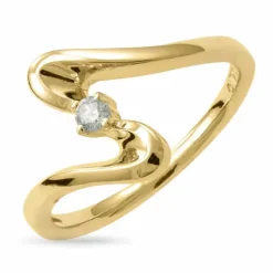 Elegant abstrakt diamant ring i 9 karat guld 0,05 ct