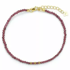 Elegant armbånd med granat og 3 hematite.