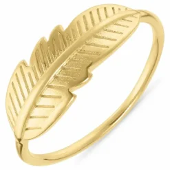 Elegant blad ring i forgyldt sølv
