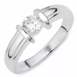 Elegant hvid zirkon ring i sølv