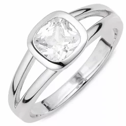 Elegant hvid zirkon ring i sølv
