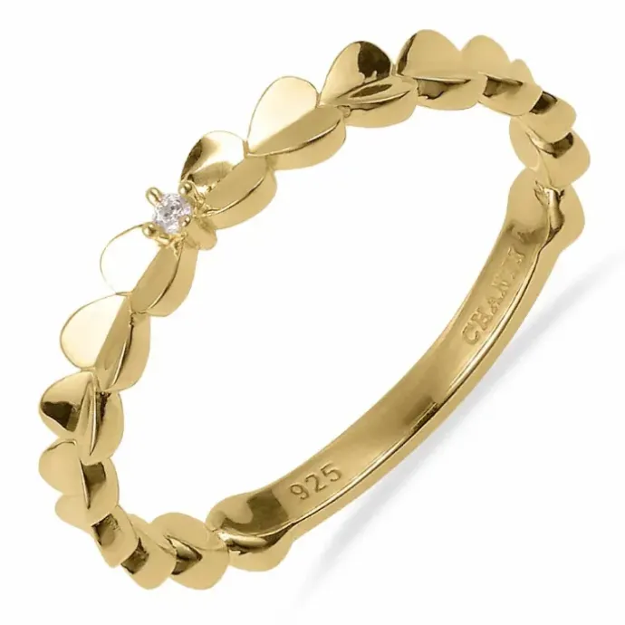 Elegant ring i forgyldt sølv