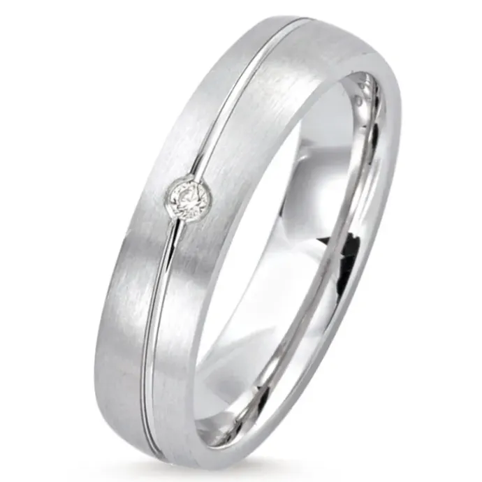 Elegant ring i rhodineret sølv
