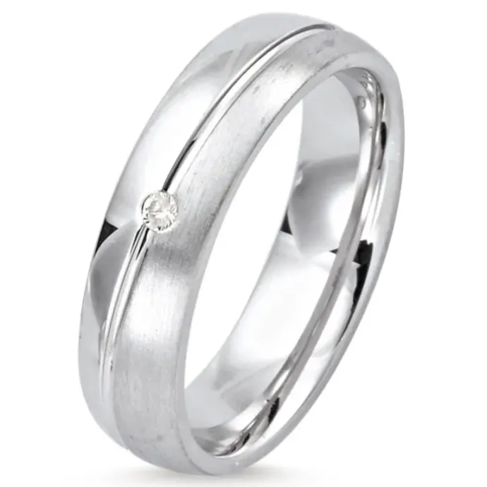 Elegant ring i rhodineret sølv