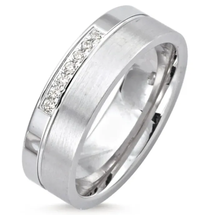 Elegant ring i rhodineret sølv