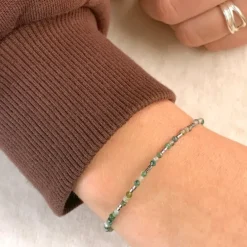 Elegant sten armbånd med agat og hematite.