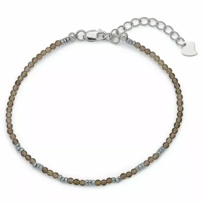 Elegant sten armbånd med kvarts og hematite.