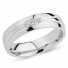 Elegant zirkon ring i rhodineret sølv