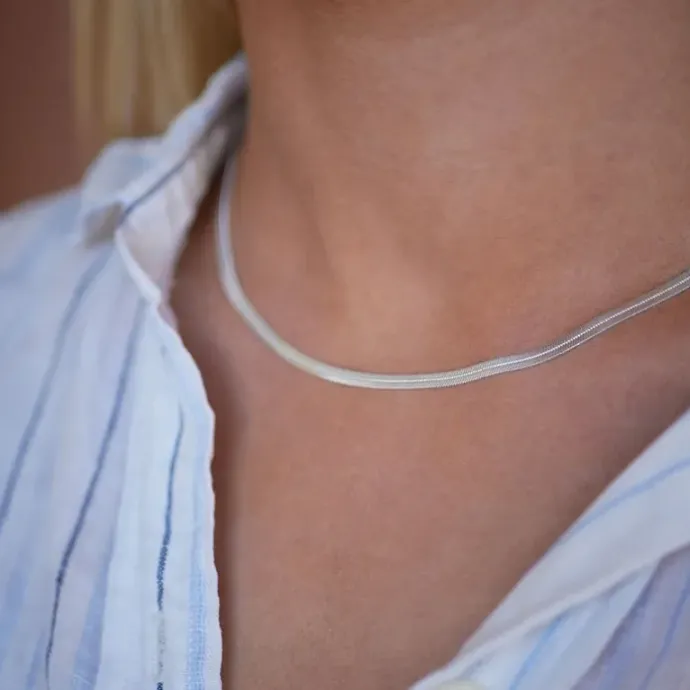 Enamel Caroline halskæde i sølv